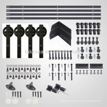 desvío de acero al carbono deslizamiento granero kit de pista de hardware de la puerta de madera